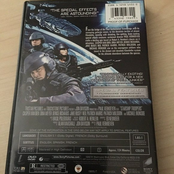 STARSHIP TROOPERS- DVD MOVIE - Picture 2 of 2